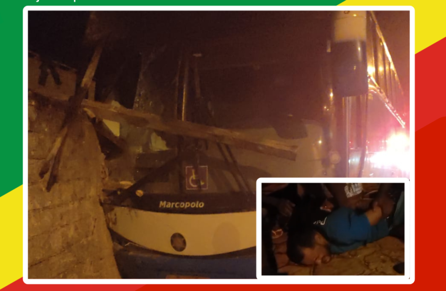 Homem furta ônibus, colide com muro de residência e é detido em Itabaiana.